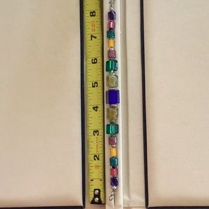 Glass Bead and Sterling Silver Bracelet